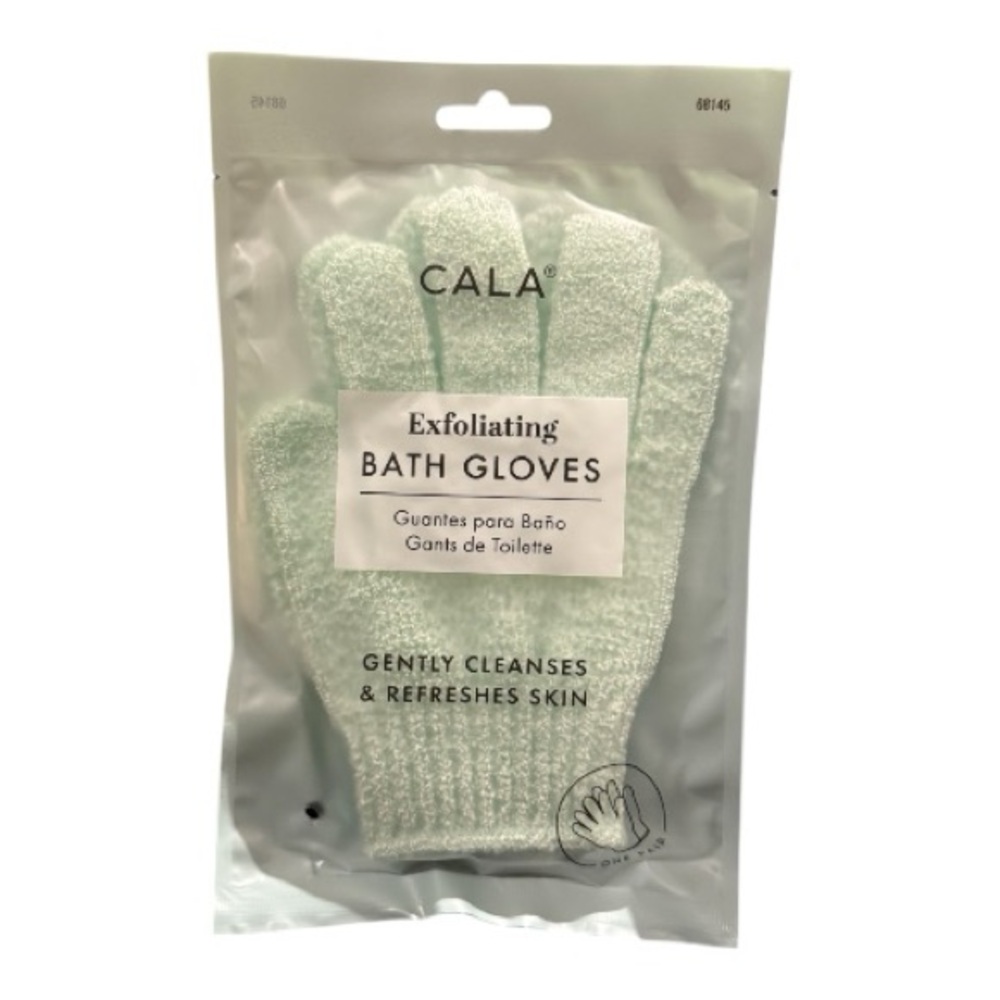 CALA Exfoliating Bath Gloves in the color mint (light green)